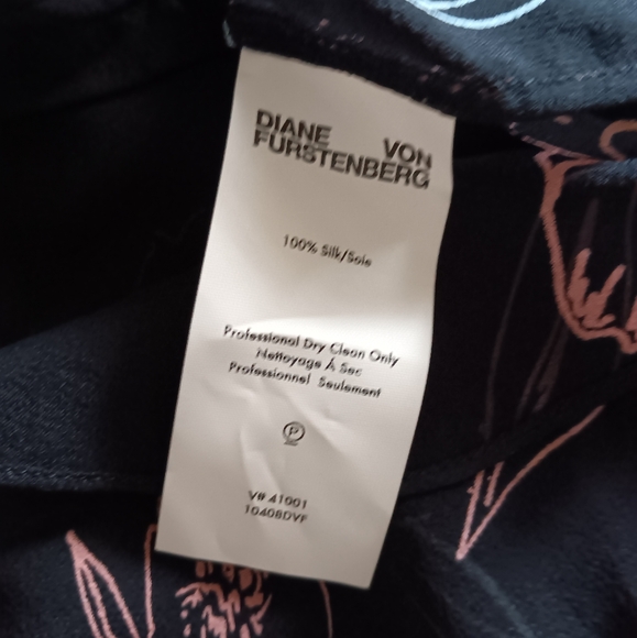 DIANE VON FURSTENBERG DVF Floral Silk Chiffon Toe Sleeve Wrap Blouse 6 - Picture 5 of 5